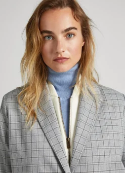 Women Pepe Jeans Checked Twill Blazer