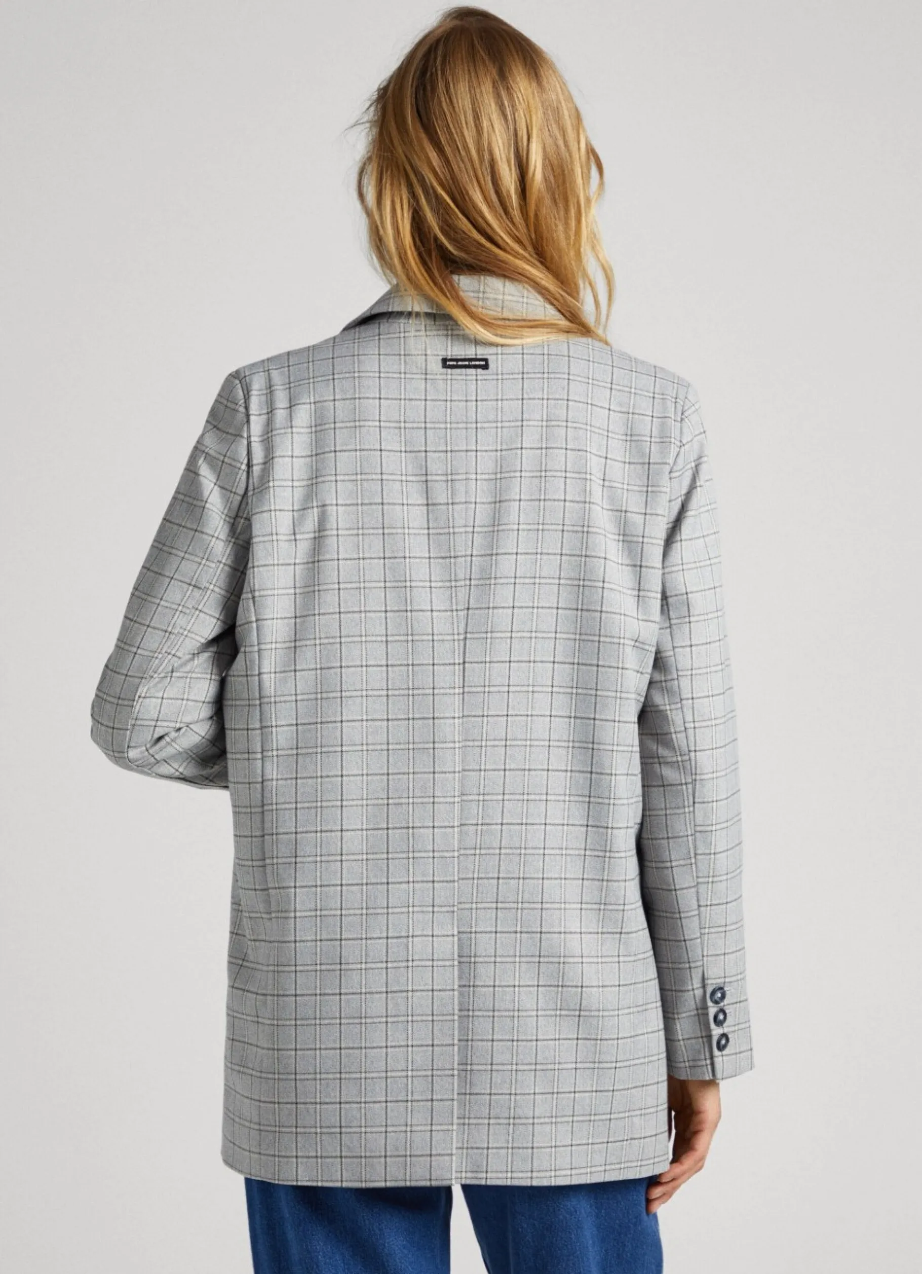 Women Pepe Jeans Checked Twill Blazer