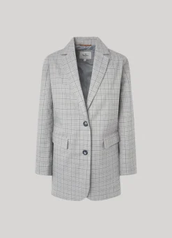 Women Pepe Jeans Checked Twill Blazer