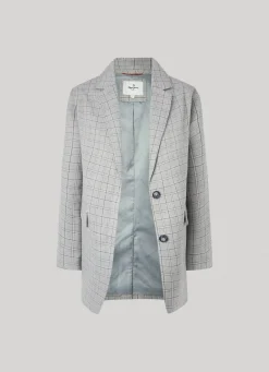 Women Pepe Jeans Checked Twill Blazer