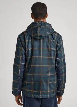 Men Pepe Jeans Checked Waterproof Anorak