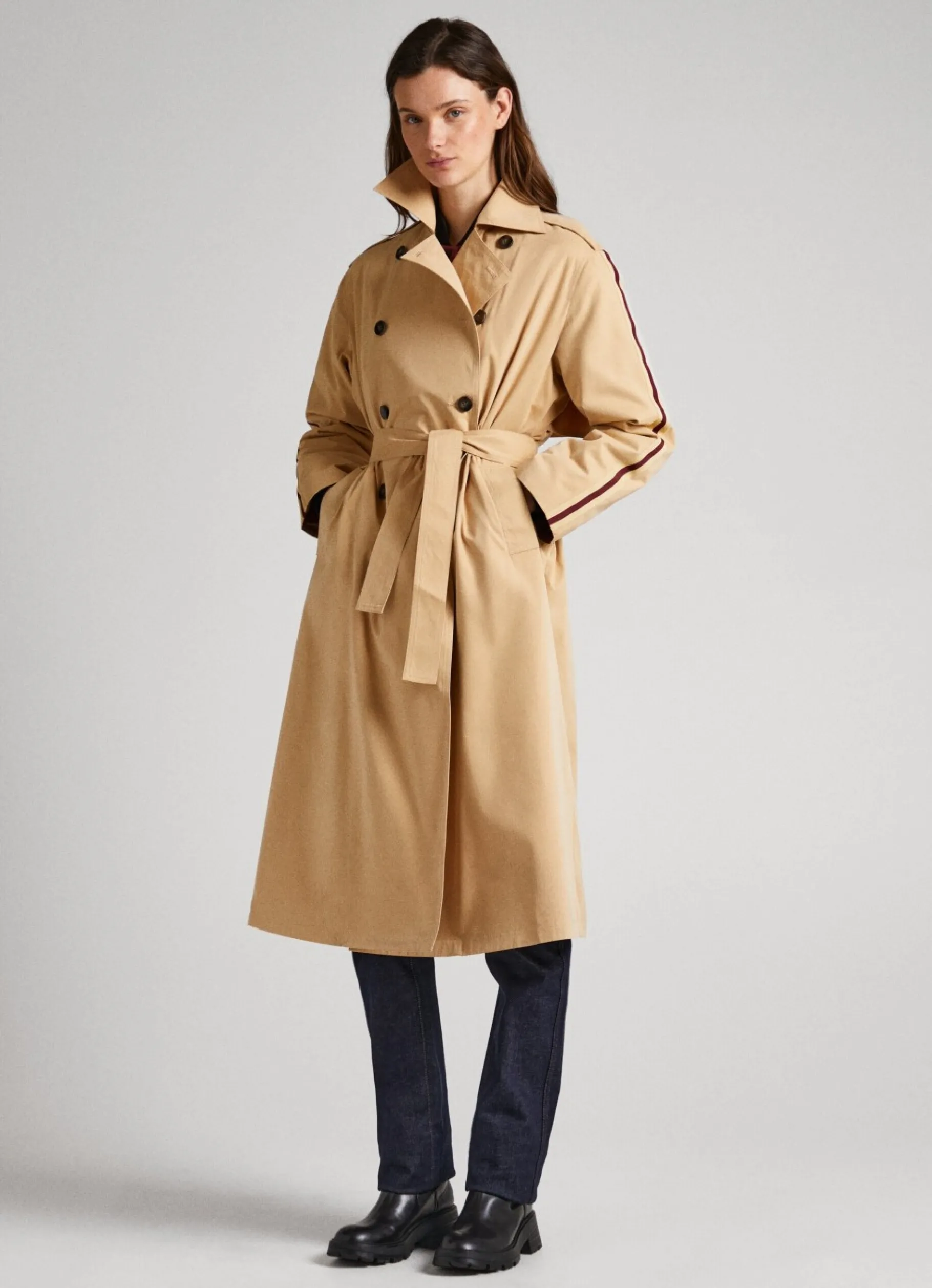 Women Pepe Jeans Classic Relaxed Fit Trench Coat