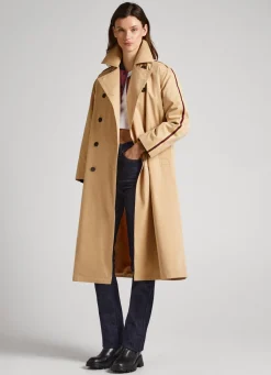 Women Pepe Jeans Classic Relaxed Fit Trench Coat