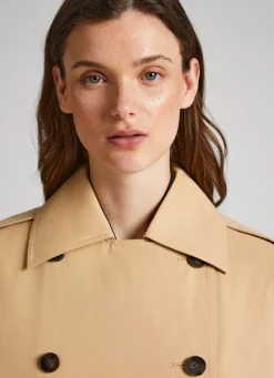 Women Pepe Jeans Classic Relaxed Fit Trench Coat