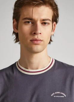 Men Pepe Jeans Collar Trim T-Shirt