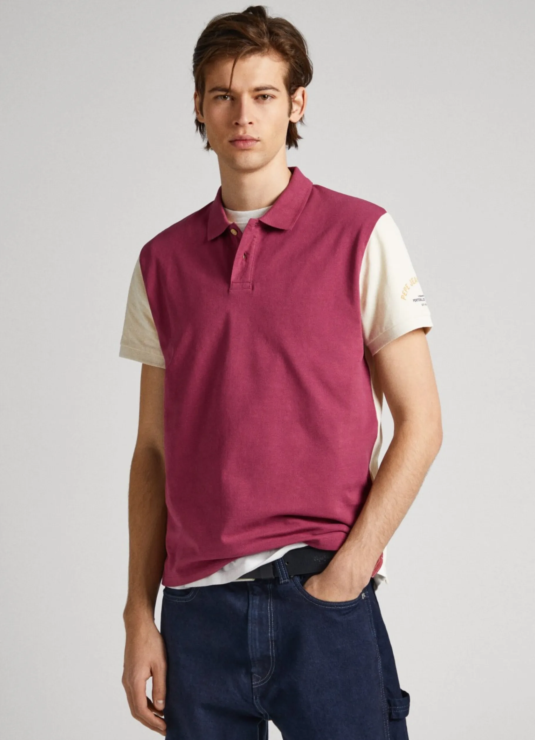 Men Pepe Jeans Color Block Pique Polo Shirt