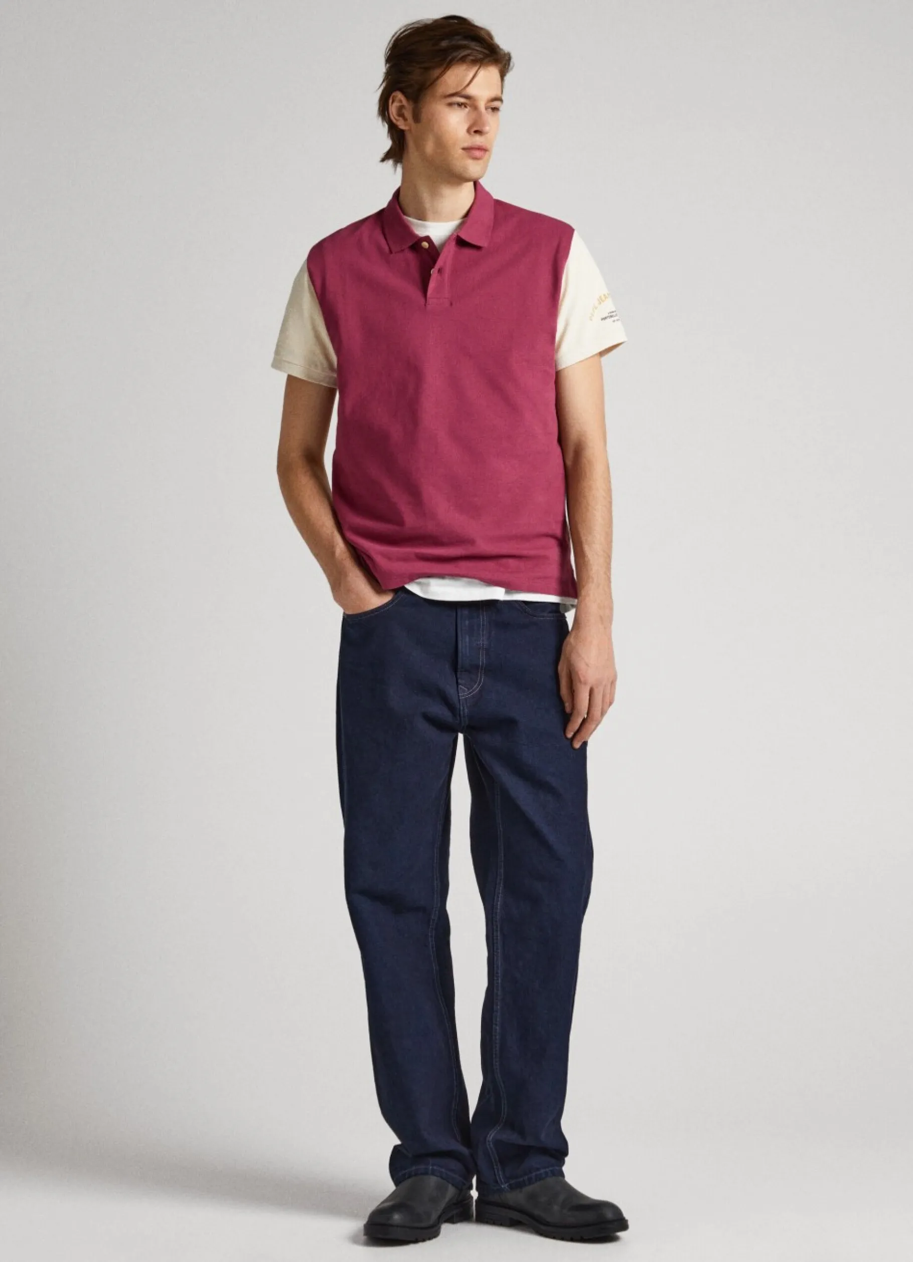 Men Pepe Jeans Color Block Pique Polo Shirt