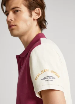 Men Pepe Jeans Color Block Pique Polo Shirt