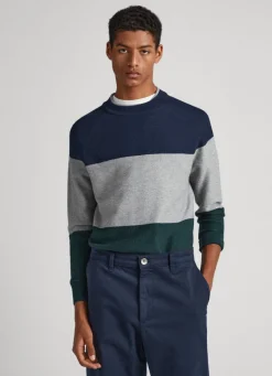 Men Pepe Jeans Colour Block Cotton Sweatshirt