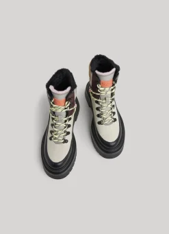 Women Pepe Jeans Combined Fabric Ankle Boots