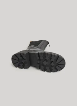 Women Pepe Jeans Combined Fabric Mid-Calf Boots