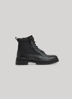 Men Pepe Jeans Combined Fabric Utility Boots