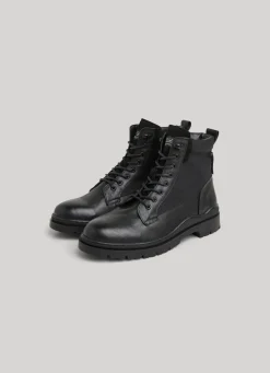 Men Pepe Jeans Combined Fabric Utility Boots