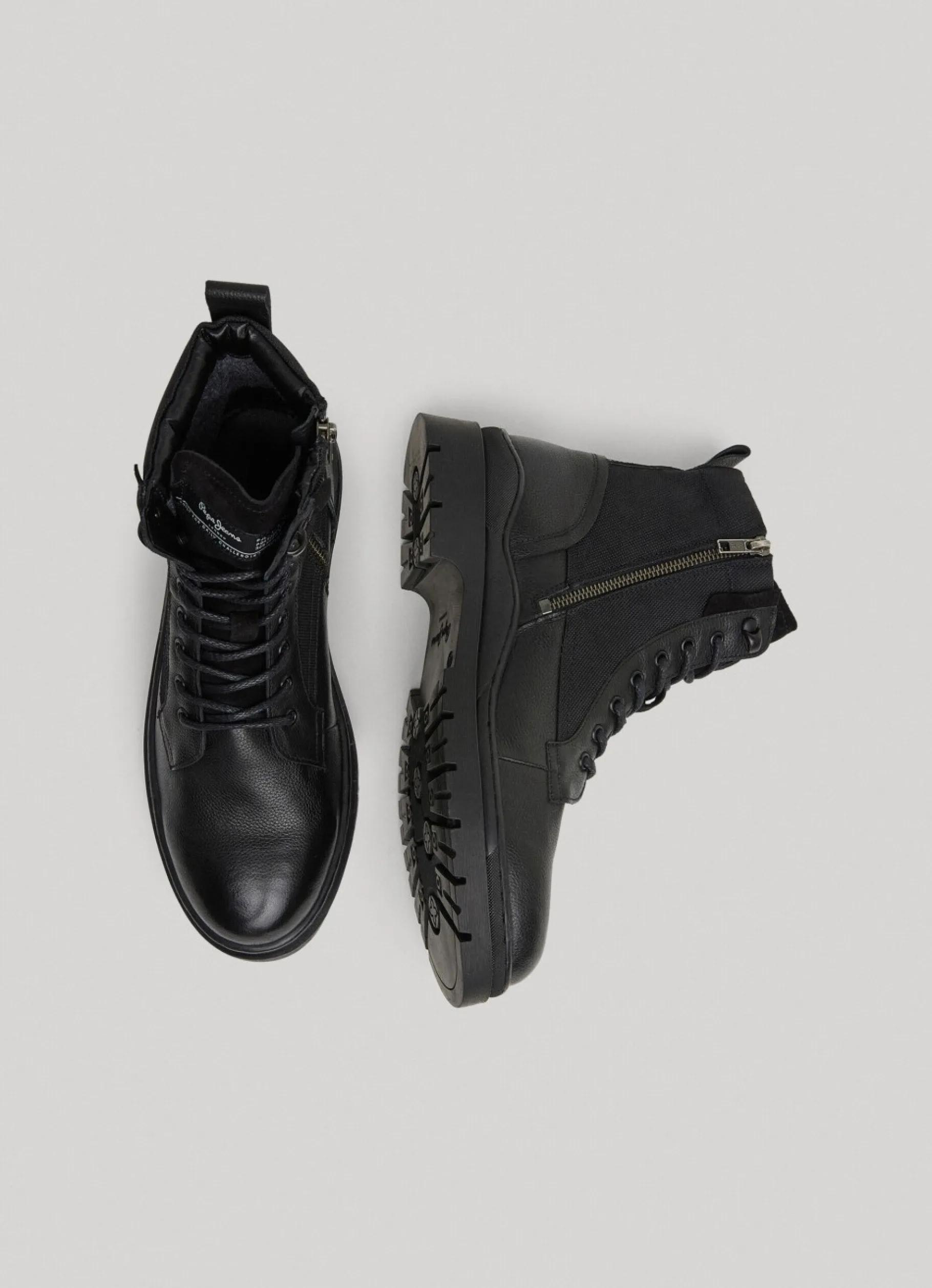 Men Pepe Jeans Combined Fabric Utility Boots