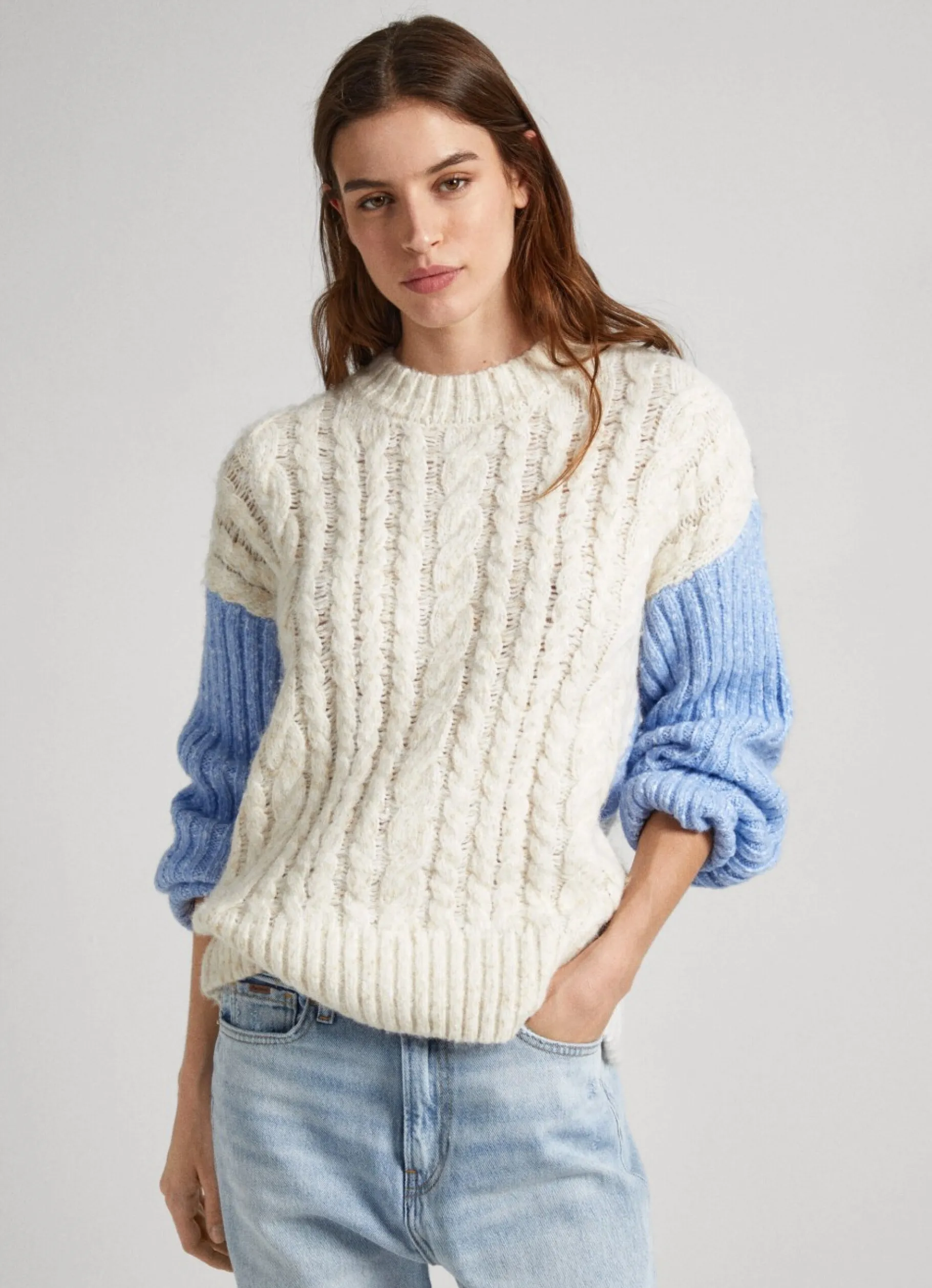 Women Pepe Jeans Contrast Sleeve Knit