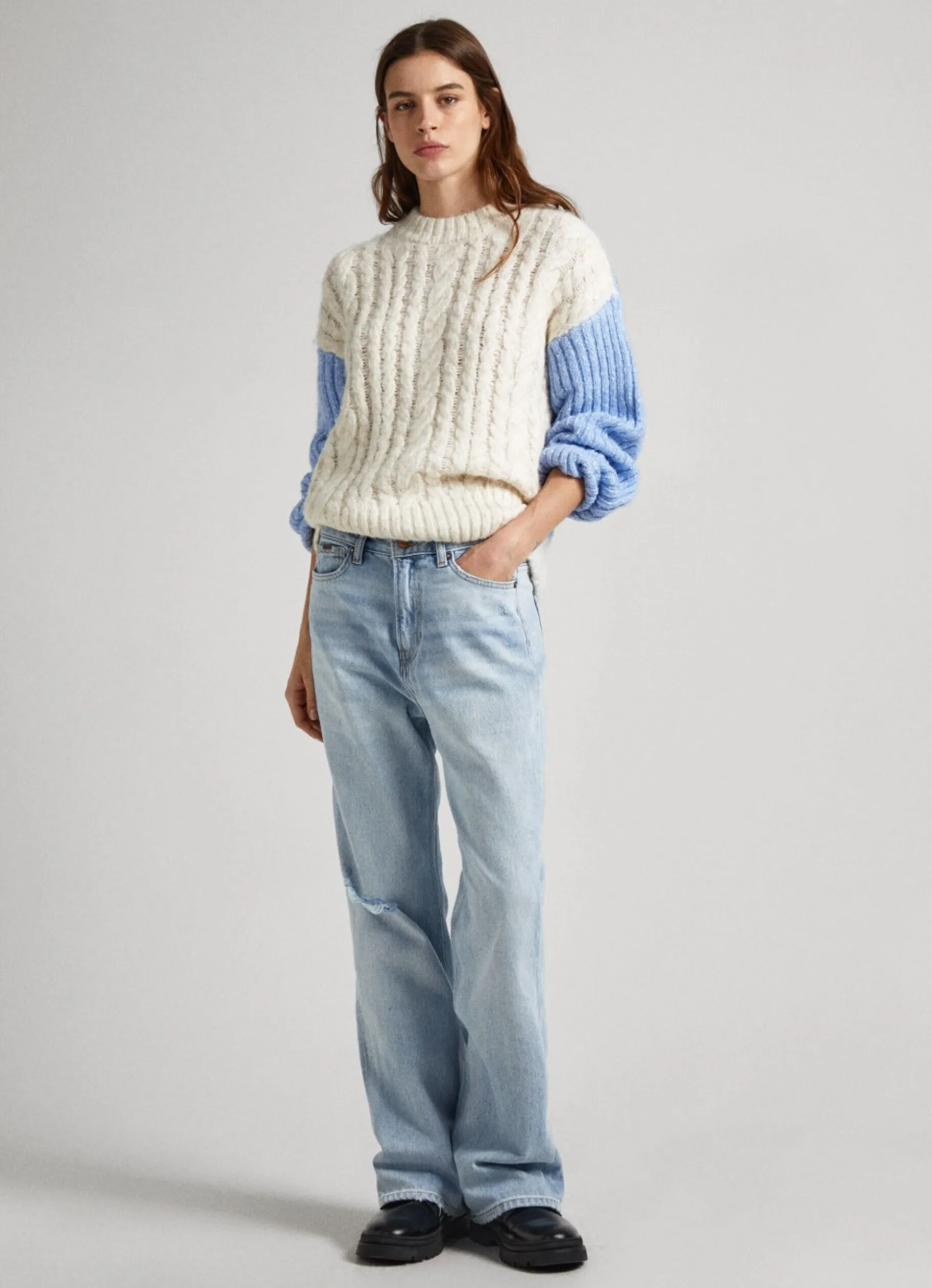 Women Pepe Jeans Contrast Sleeve Knit