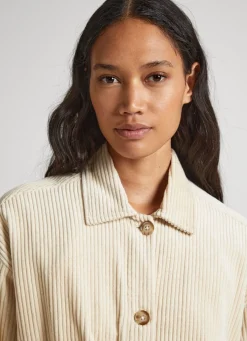 Women Pepe Jeans Corduroy Overshirt With Belt