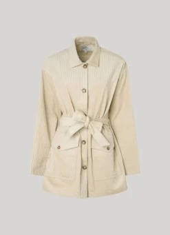 Women Pepe Jeans Corduroy Overshirt With Belt