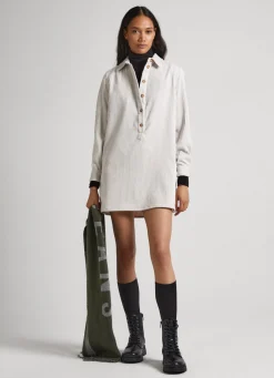 Women Pepe Jeans Corduroy Shirt Dress