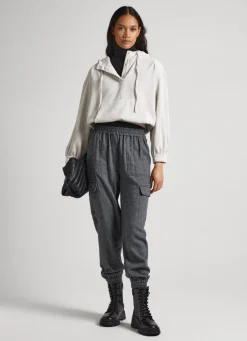 Women Pepe Jeans Corduroy Sweatshirt With Hood