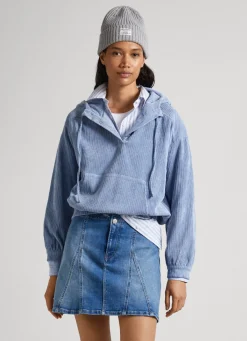 Women Pepe Jeans Corduroy Sweatshirt With Hood