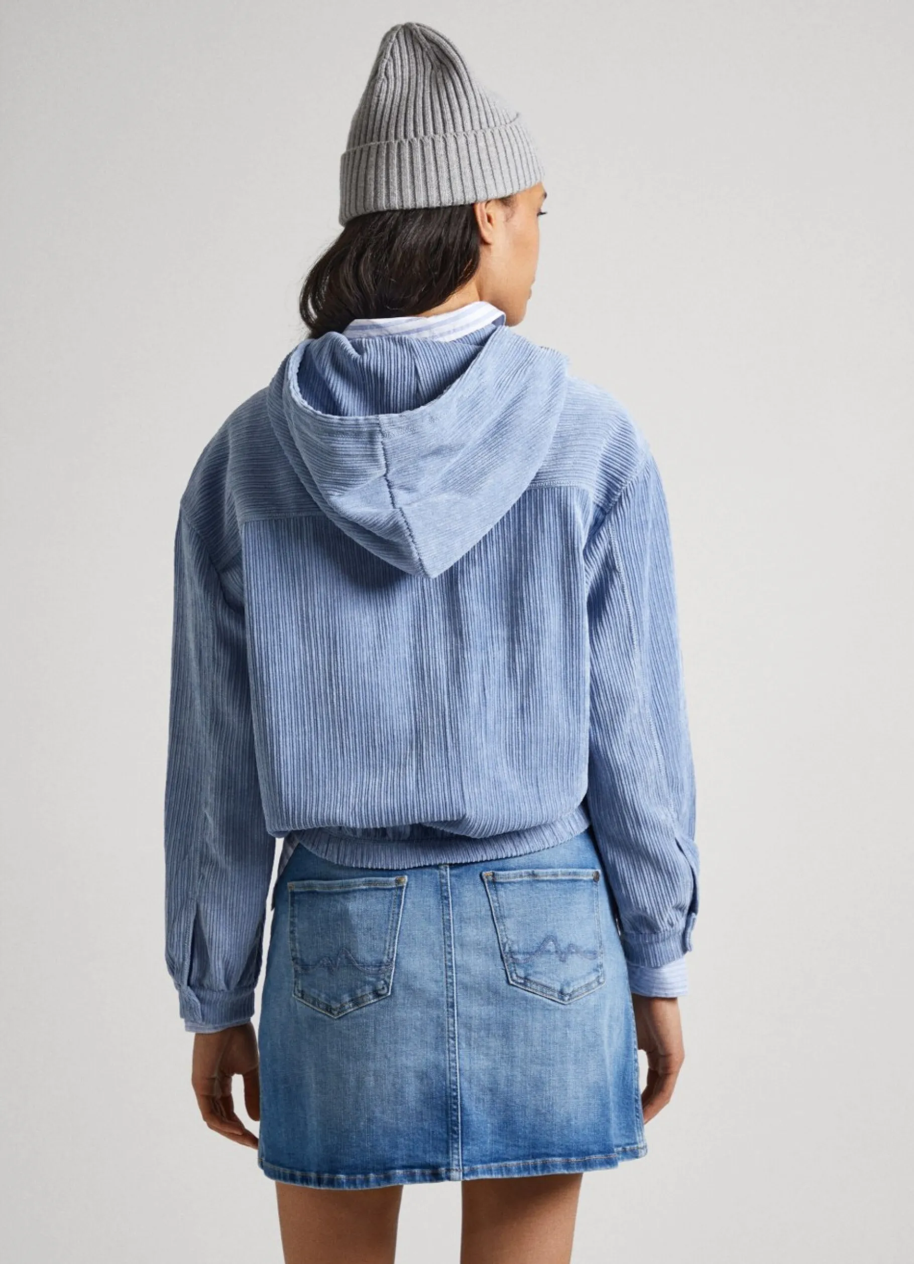 Women Pepe Jeans Corduroy Sweatshirt With Hood