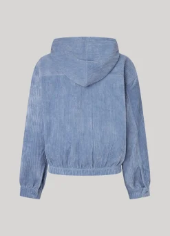 Women Pepe Jeans Corduroy Sweatshirt With Hood