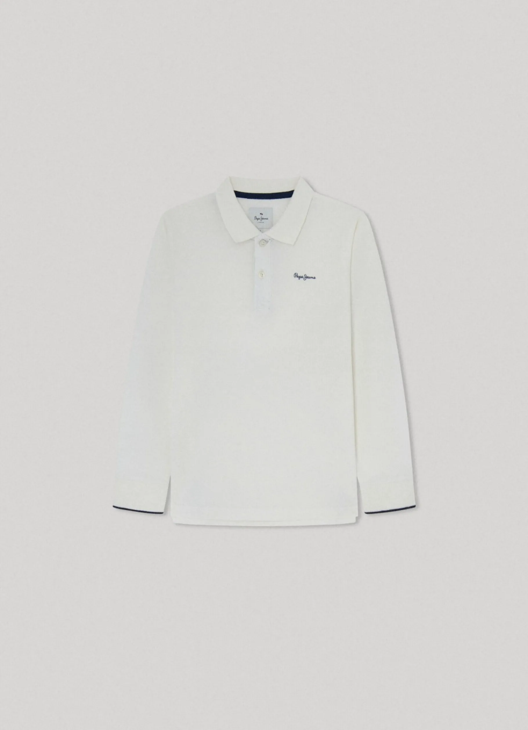 Boy Pepe Jeans Cotton Long-Sleeved Polo Shirt