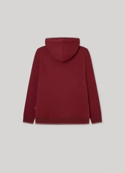 Boy Pepe Jeans Cotton Pique Hooded Sweatshirt