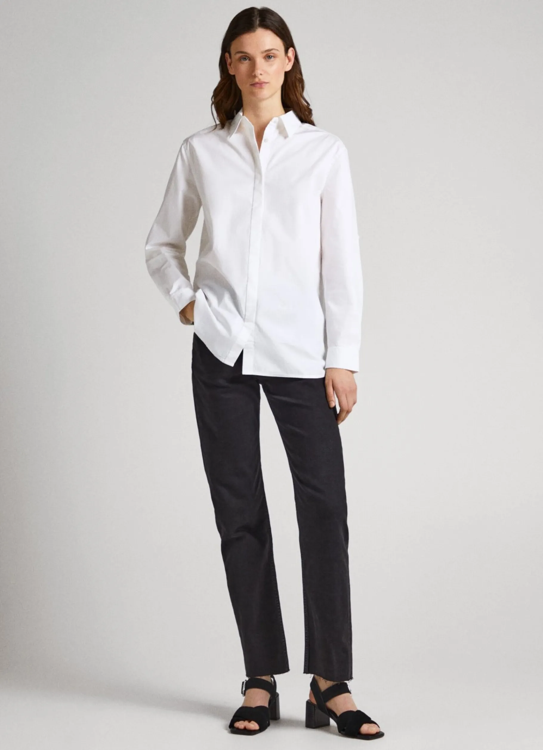 Women Pepe Jeans Cotton Poplin Oversize Fit Shirt