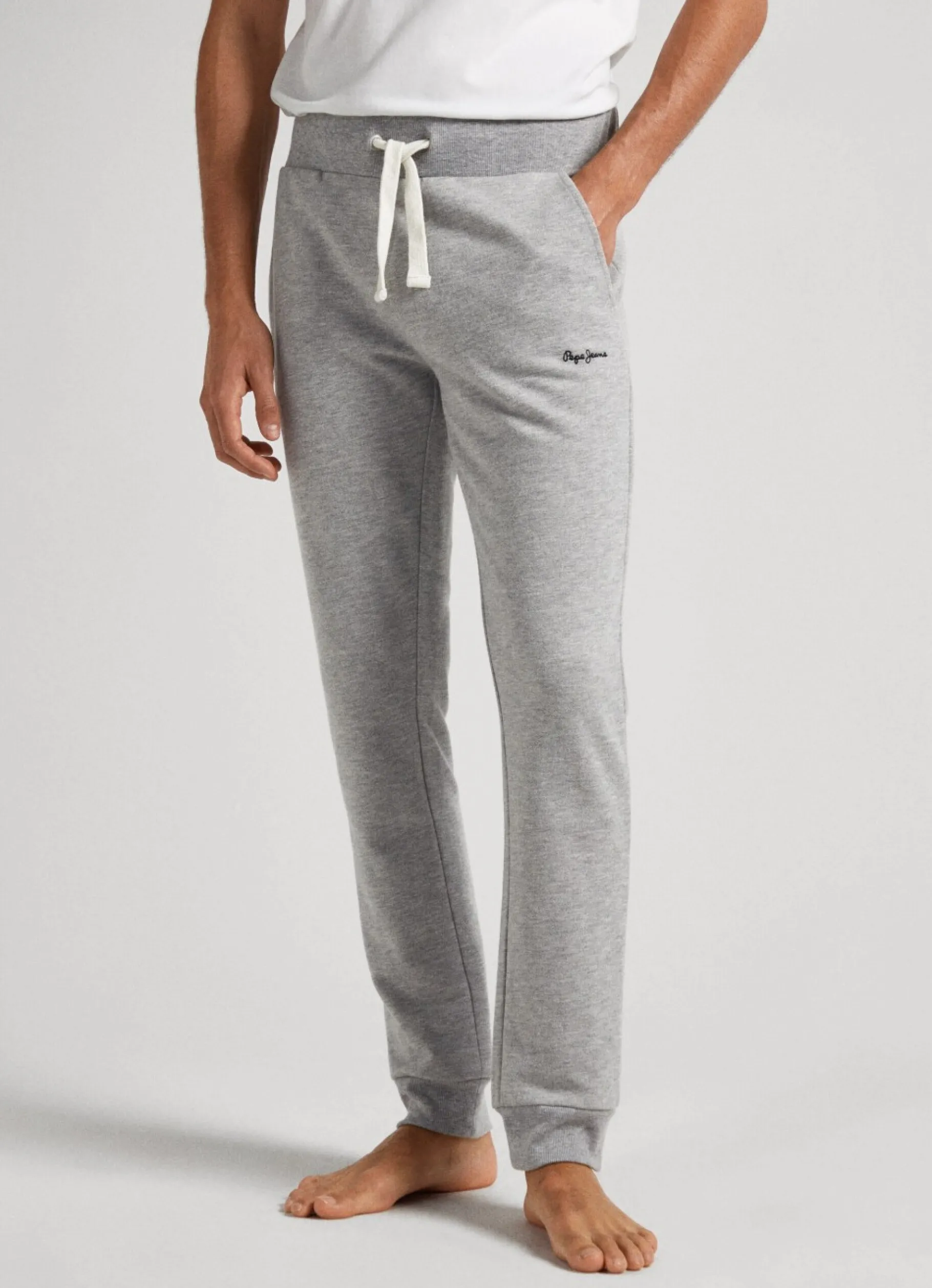 Men Pepe Jeans Cotton Terry Trousers With Logo