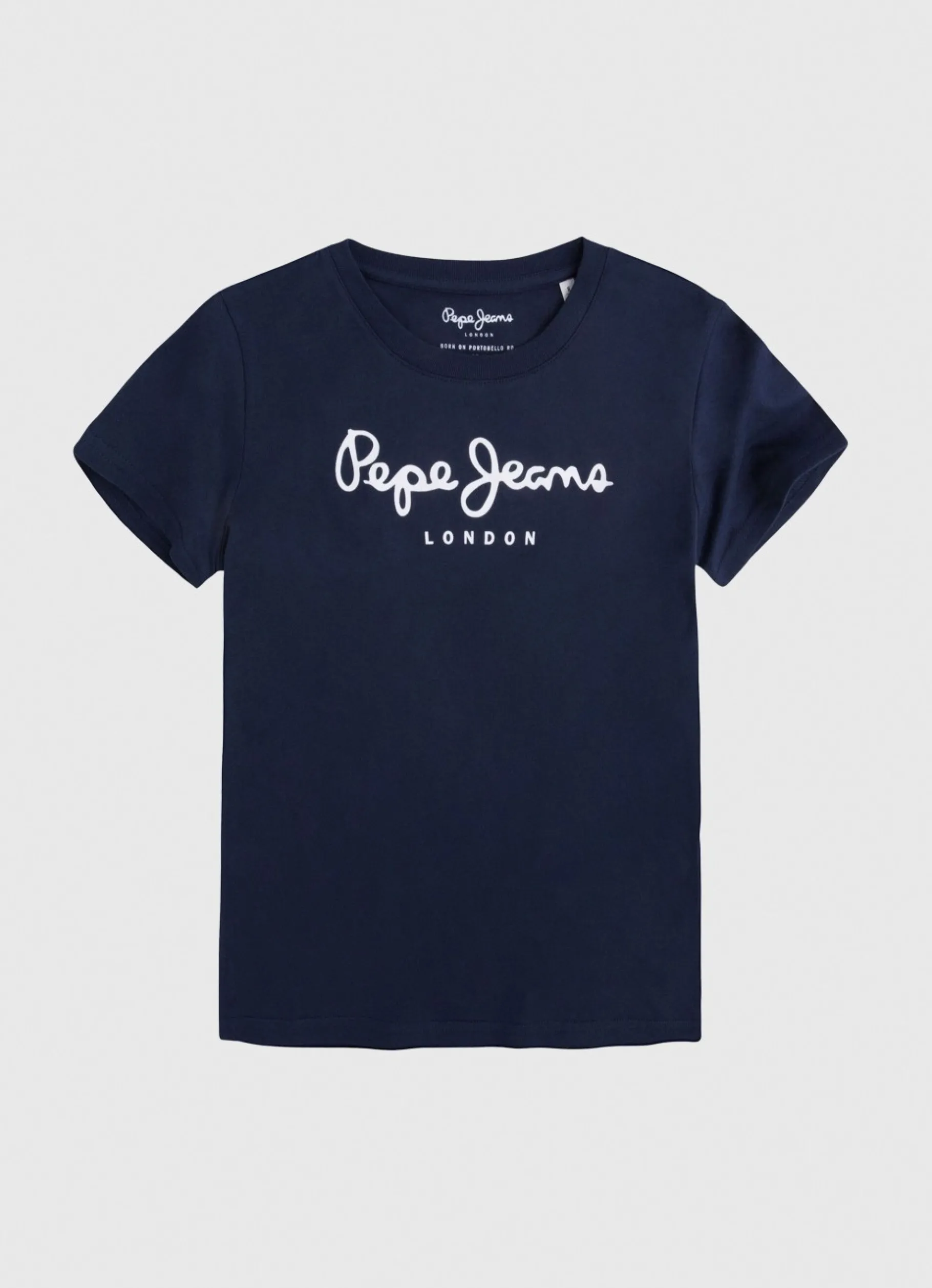 Boy Pepe Jeans Cotton T-Shirt With Printed Logo