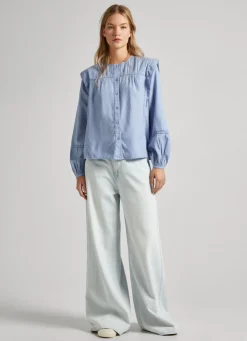 Women Pepe Jeans Cotton Twill Blouse