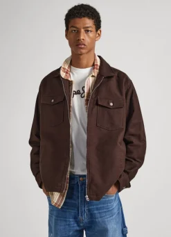 Men Pepe Jeans Cotton Twill Overshirt