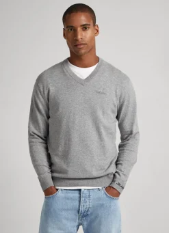 Men Pepe Jeans Cotton V-Neck Knit