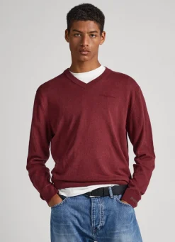 Men Pepe Jeans Cotton V-Neck Knit