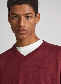 Men Pepe Jeans Cotton V-Neck Knit