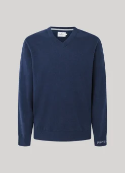 Men Pepe Jeans Cotton V-Neck Knit