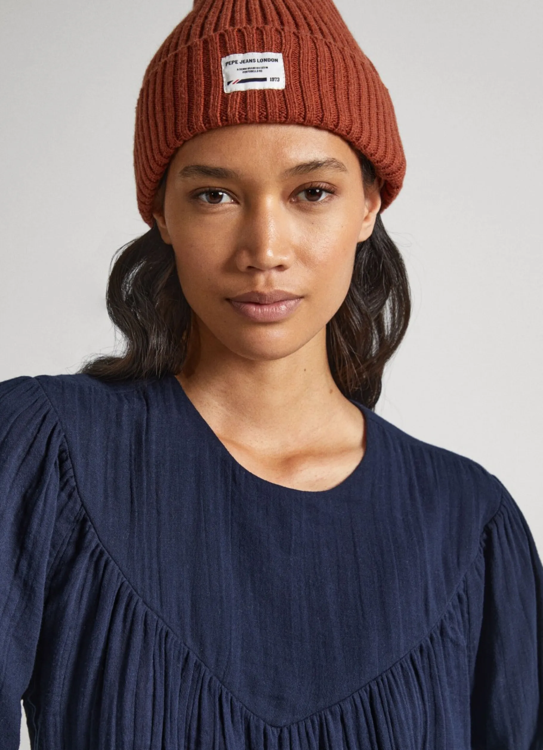 Women Pepe Jeans Cotton Waffle Weave Blouse