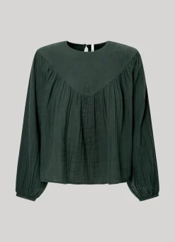 Women Pepe Jeans Cotton Waffle Weave Blouse