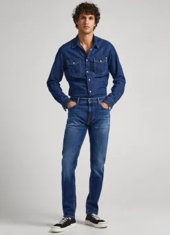 Men Pepe Jeans Crane Slim Fit Mid-Rise Jeans