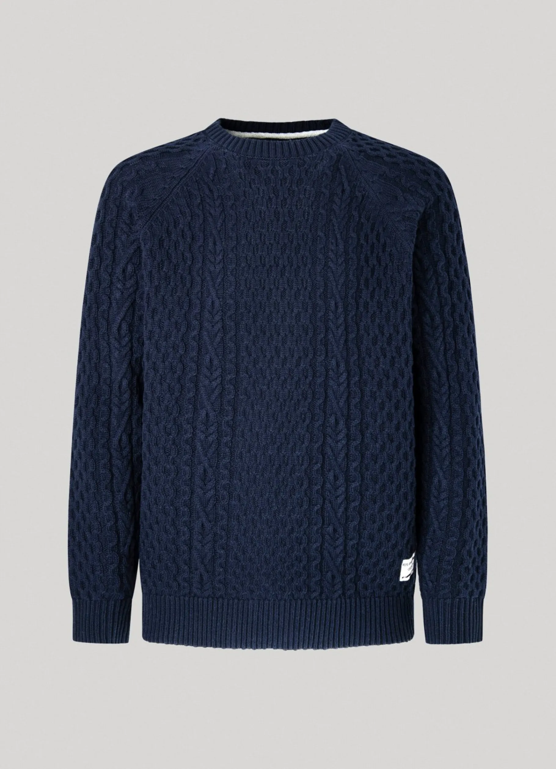 Men Pepe Jeans Crew Neck Cable Knit Jumper