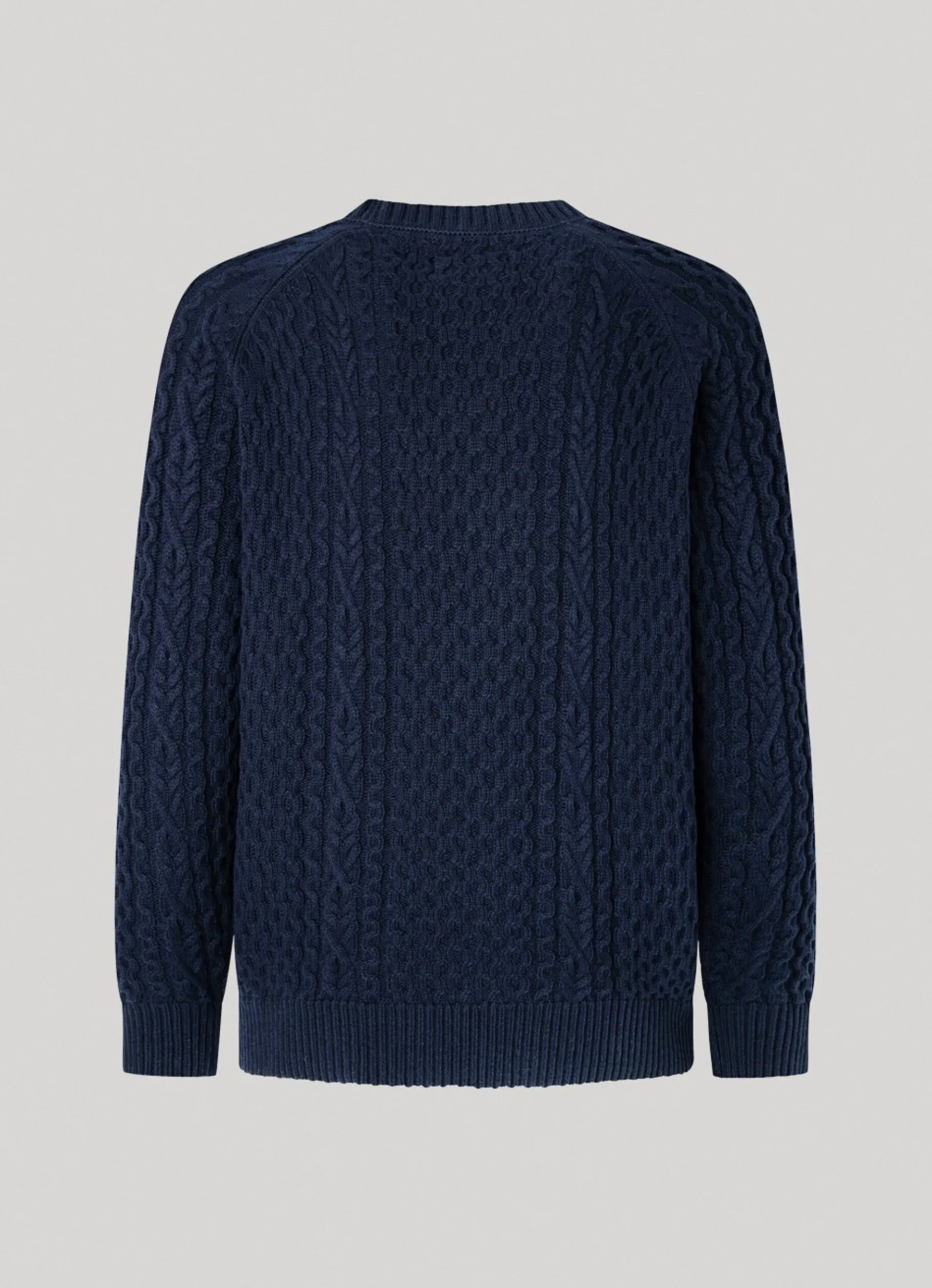Men Pepe Jeans Crew Neck Cable Knit Jumper