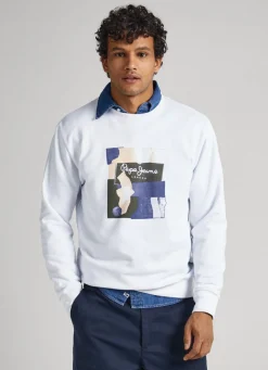Men Pepe Jeans Crew Neck Cotton Sweatshirt