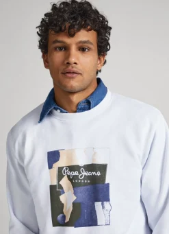 Men Pepe Jeans Crew Neck Cotton Sweatshirt
