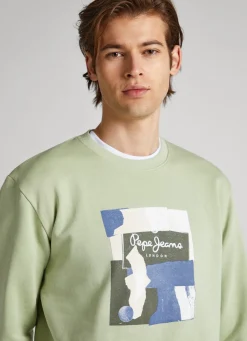 Men Pepe Jeans Crew Neck Cotton Sweatshirt