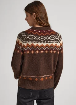 Women Pepe Jeans Crew Neck Jacquard Jumper