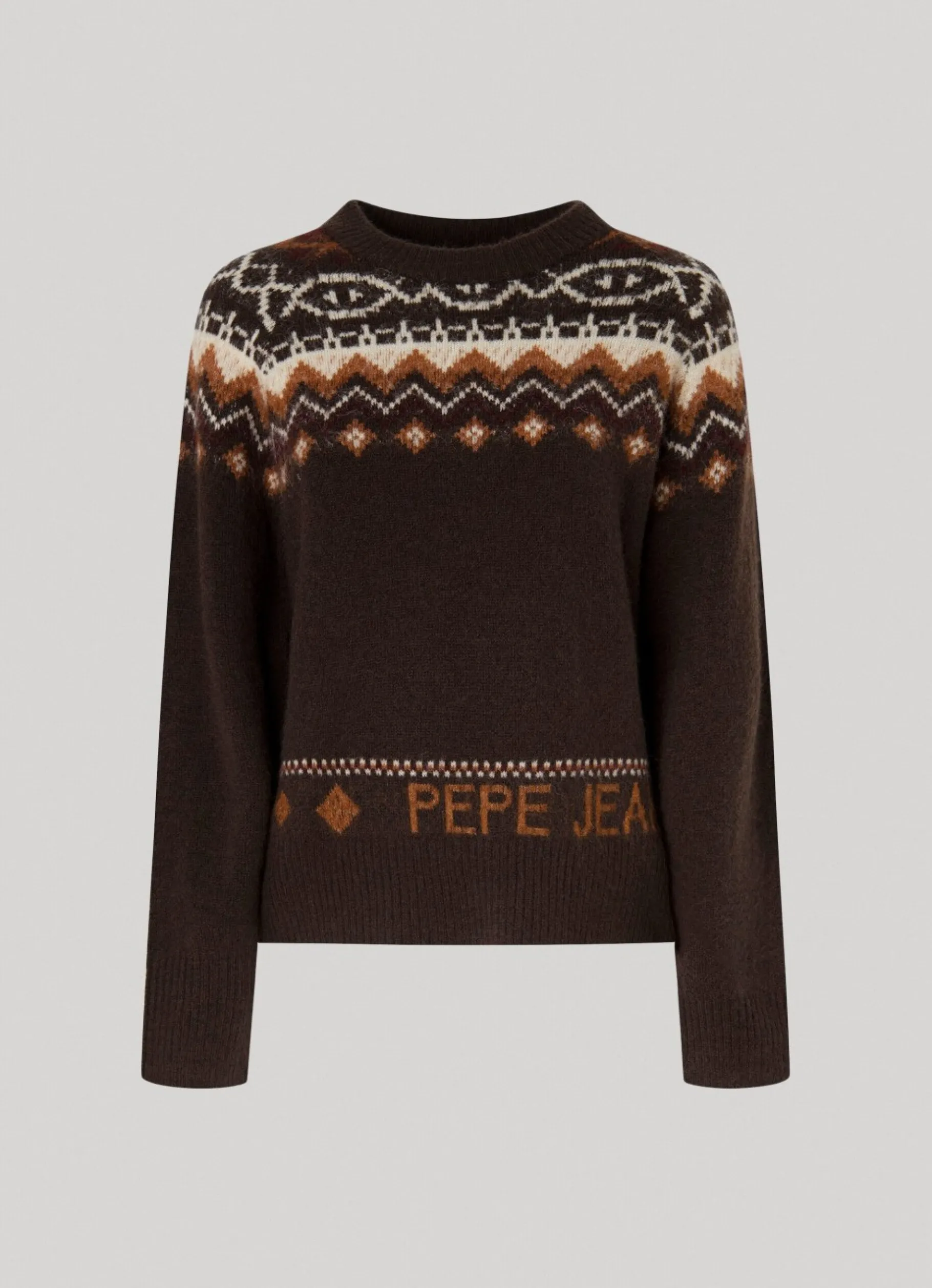 Women Pepe Jeans Crew Neck Jacquard Jumper