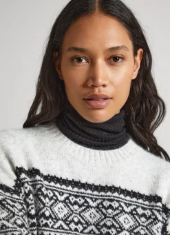 Women Pepe Jeans Crew Neck Jacquard Knit