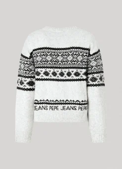 Women Pepe Jeans Crew Neck Jacquard Knit